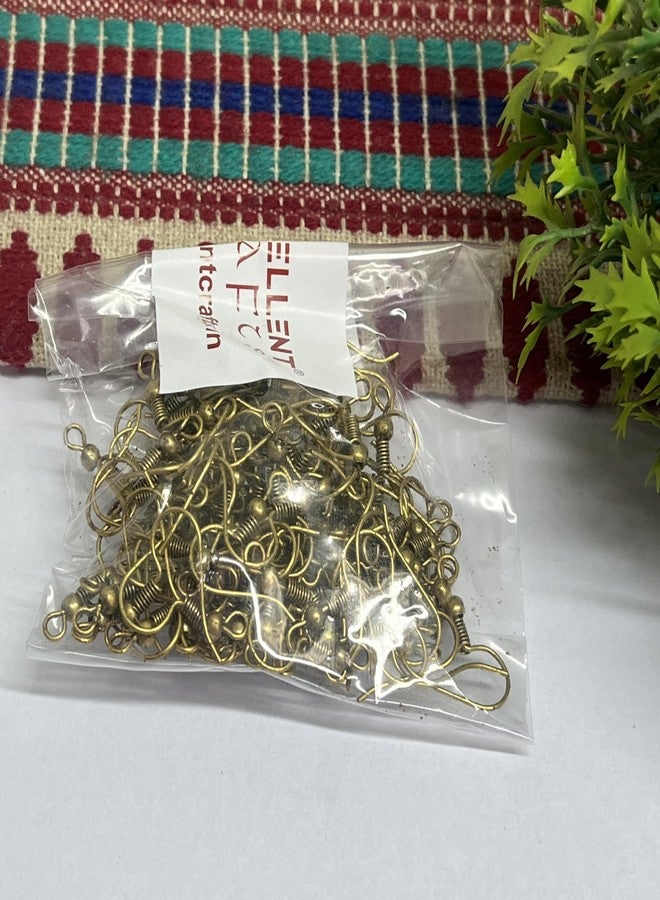 Excellentcrafts 100Pcs Earring Hooks for Jewelry Making � Fish Hook Ear Wires in Gold, Silver, Bronze, Rose Gold, Black � DIY Earring Making Kit for Women, Crafters & Beginners � 50 Pairs (Bronze Antique) - Image 5
